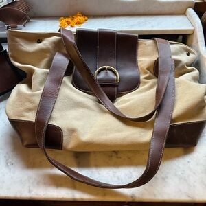 Logan leather and canvas commuter tote